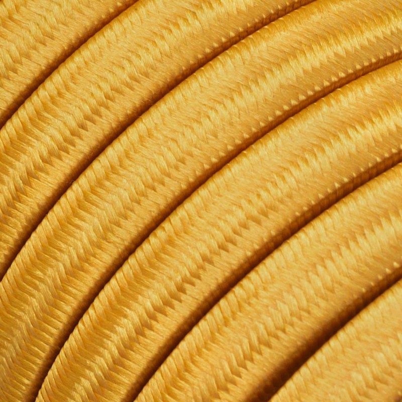 Electric cable for String Lights, covered by Rayon fabric Gold CM05 1 Metre