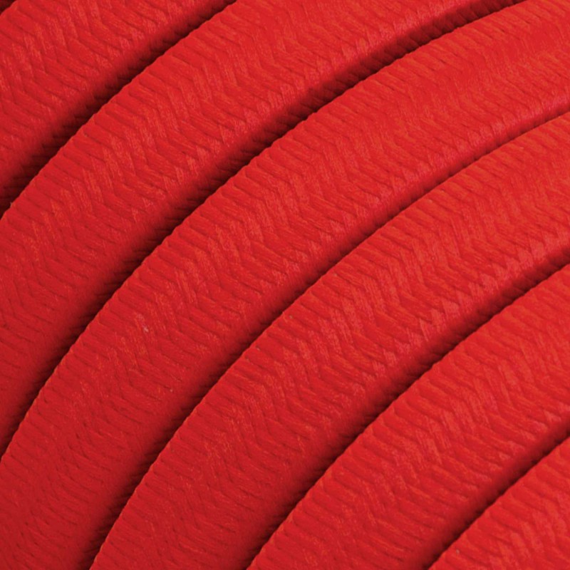 Electric cable for String Lights, covered by Rayon fabric Red CM09 1 Metre