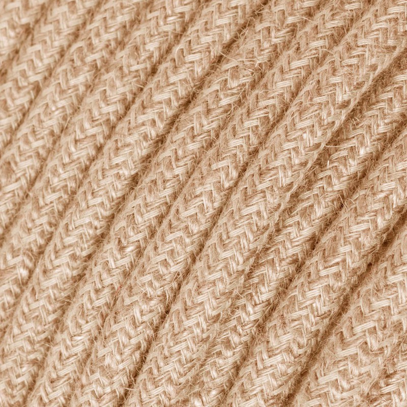 Round Electric Cable covered by Jute fabric RN06 (1 Metre)
