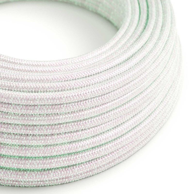 Round Glittering Electric Cable covered by Rayon fabric RL00 Unicorn (1 Metre)