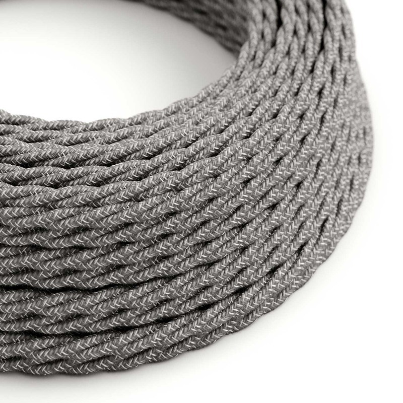 Twisted Electric Cable covered by Linen Grey