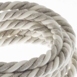 2XL jute twisted rope cable, 2x0,75 elettric cable. 24mm diameter