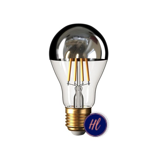Silver half sphere Drop A60 LED light bulb 7W E27 2700K Dimmable