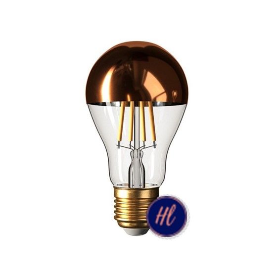 Copper half sphere Drop A60 LED light bulb 7W E27 2700K Dimmable