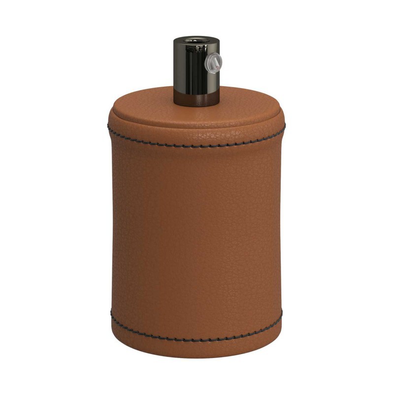 Leather covered wooden E27 lamp holder kit