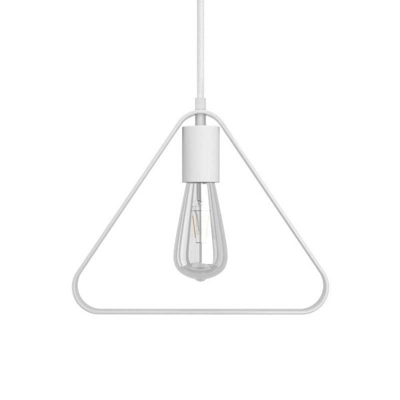 Pendant lamp with textile cable, Duedì Apex lampshade and metal details - Made in Italy