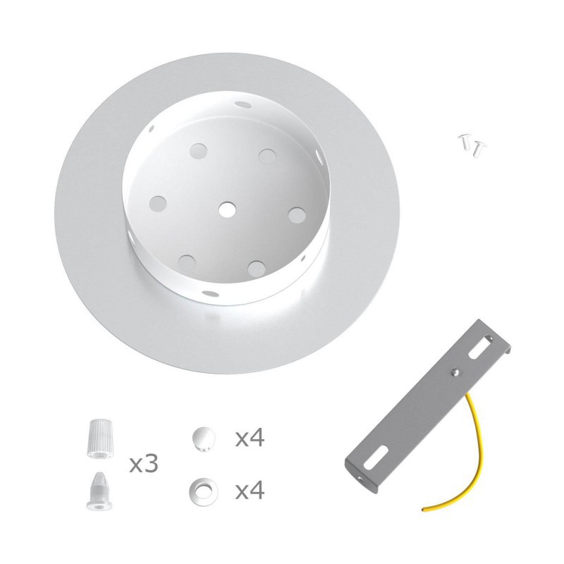 Round Rose-One 3-hole and 4 side holes ceiling rose Kit, 200 mm